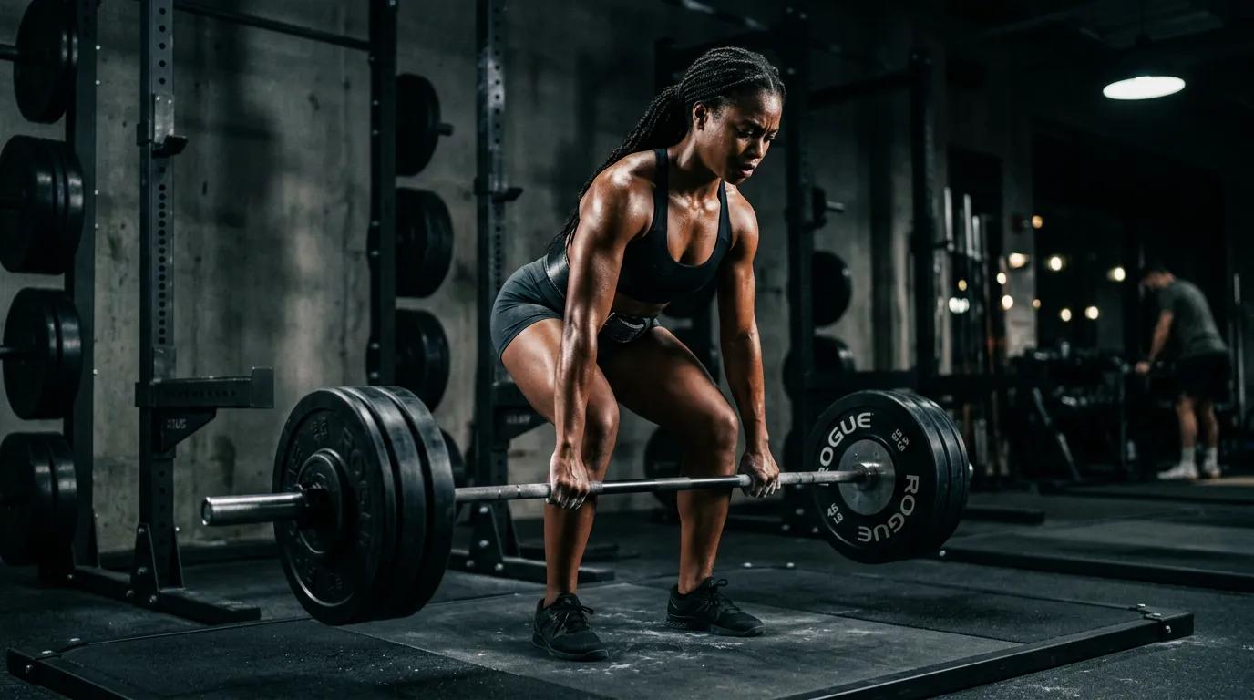 Emmy K, IFBB Pro Bikini coach, training in the gym